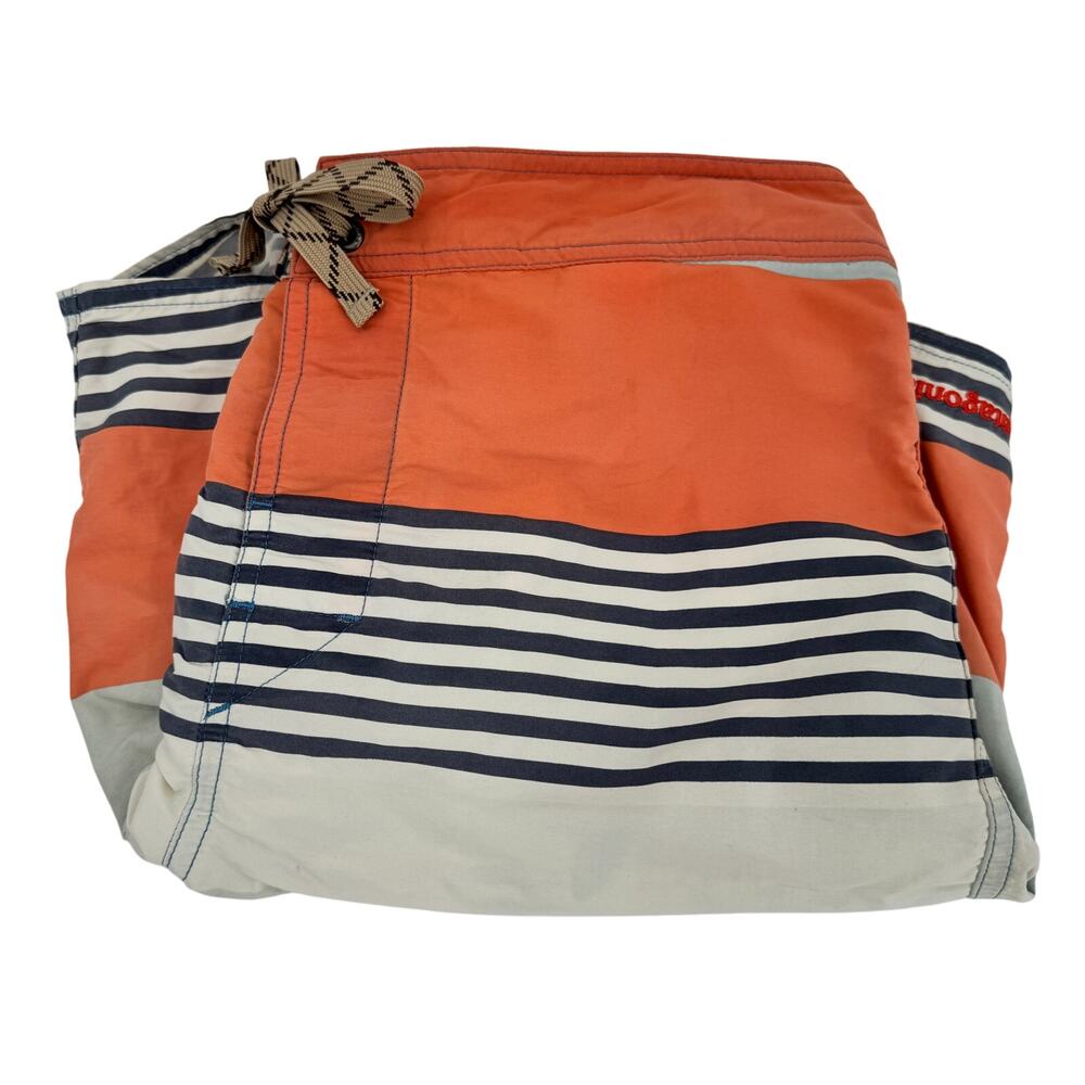 Patagonia Board Shorts Mens 35 (35x8 ACTUAL) Wavefarer Hybrid Orange Stripe